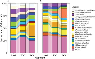 Spatial and temporal regeneration patterns within gaps in the primary forests vs. secondary forests of Northeast China